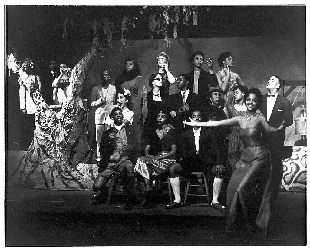 Vintage photo of Howard University Players theatre performers in black and white