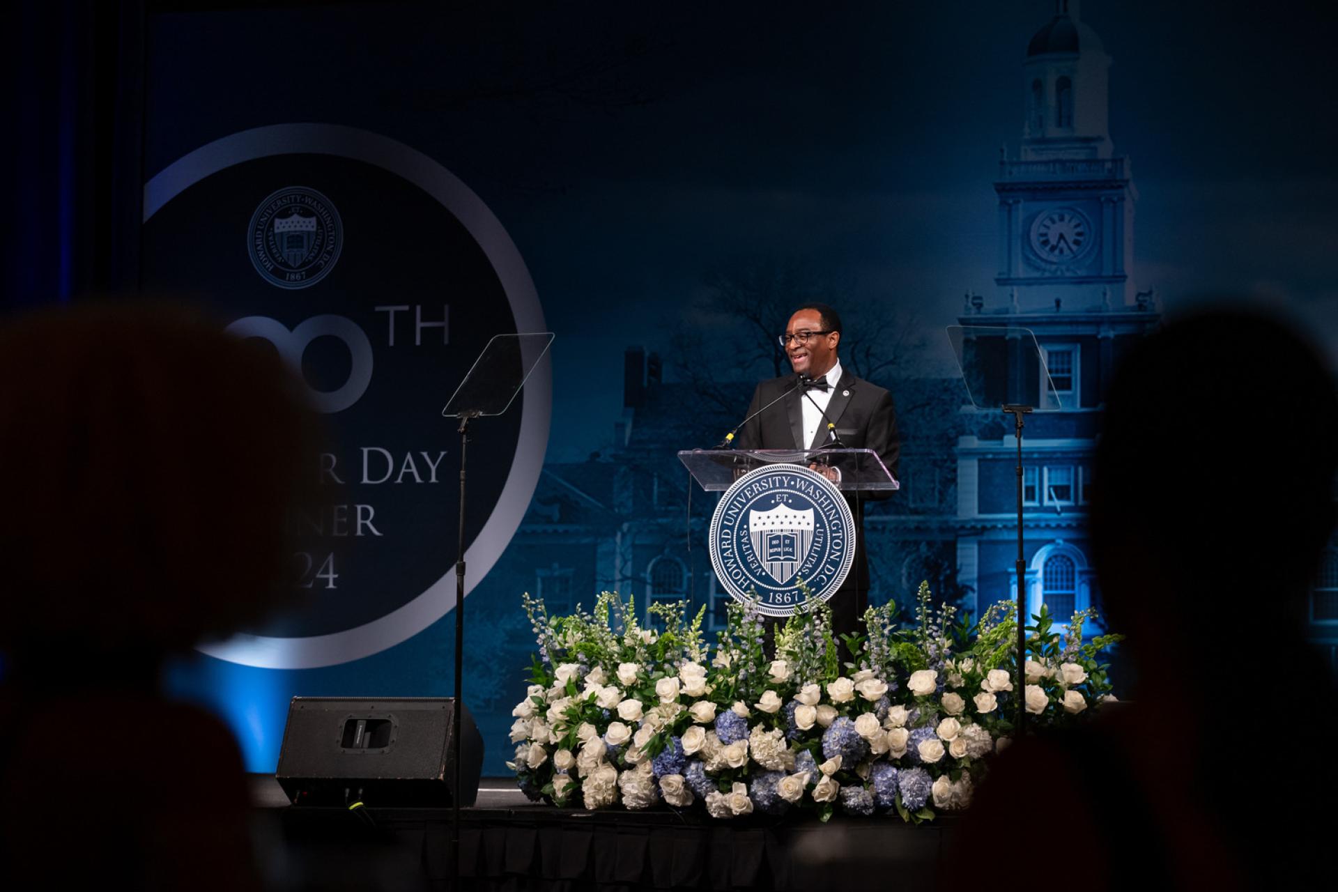 President Ben Vinson III, PhD, addresses the charter day centennial crowd.