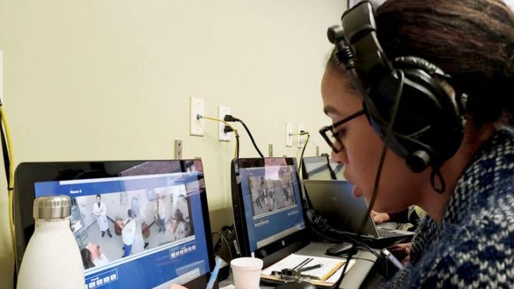 Virtual healthcare worker on a laptop 