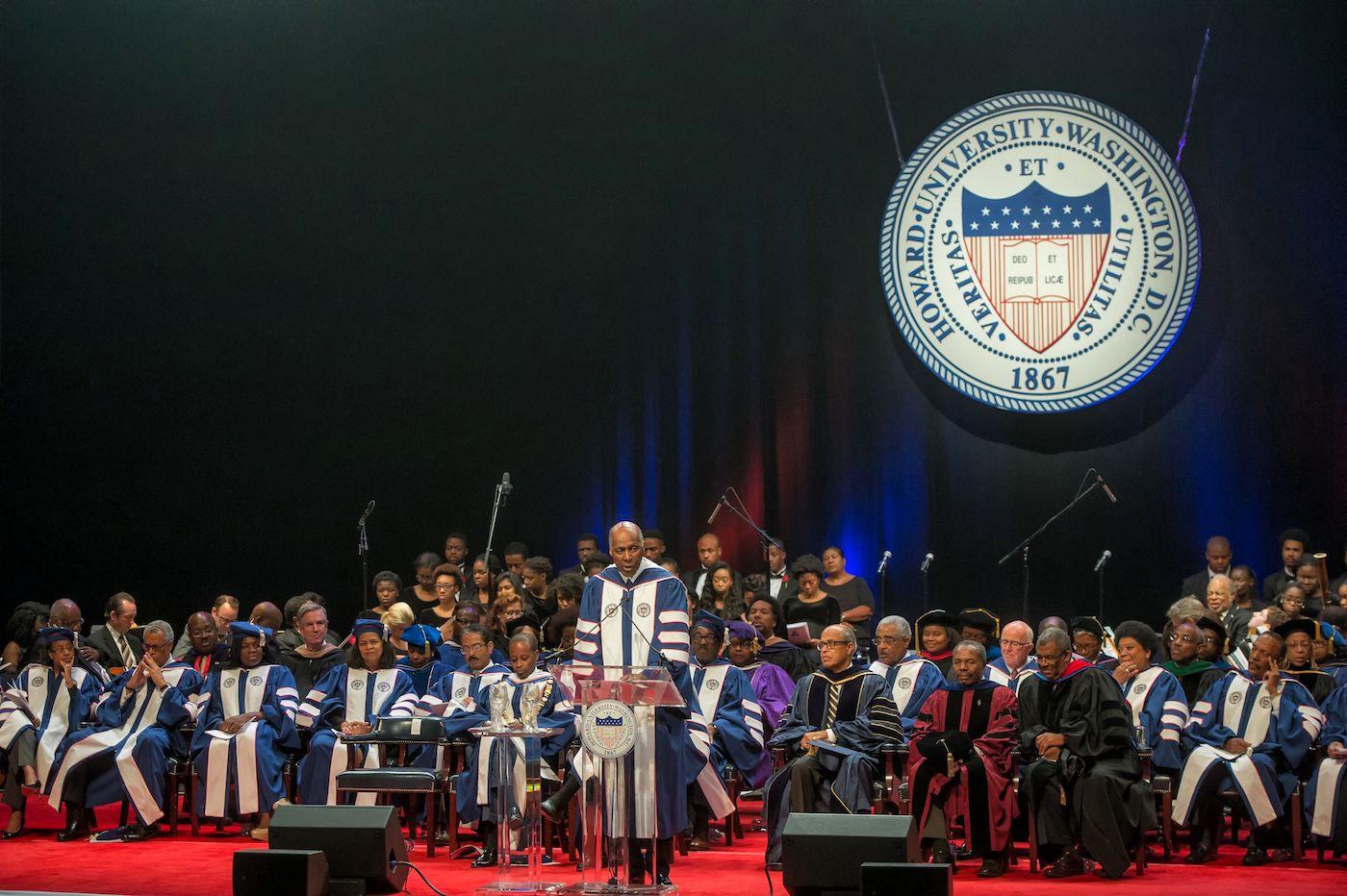 Vernon Jordan speaking at Howard 