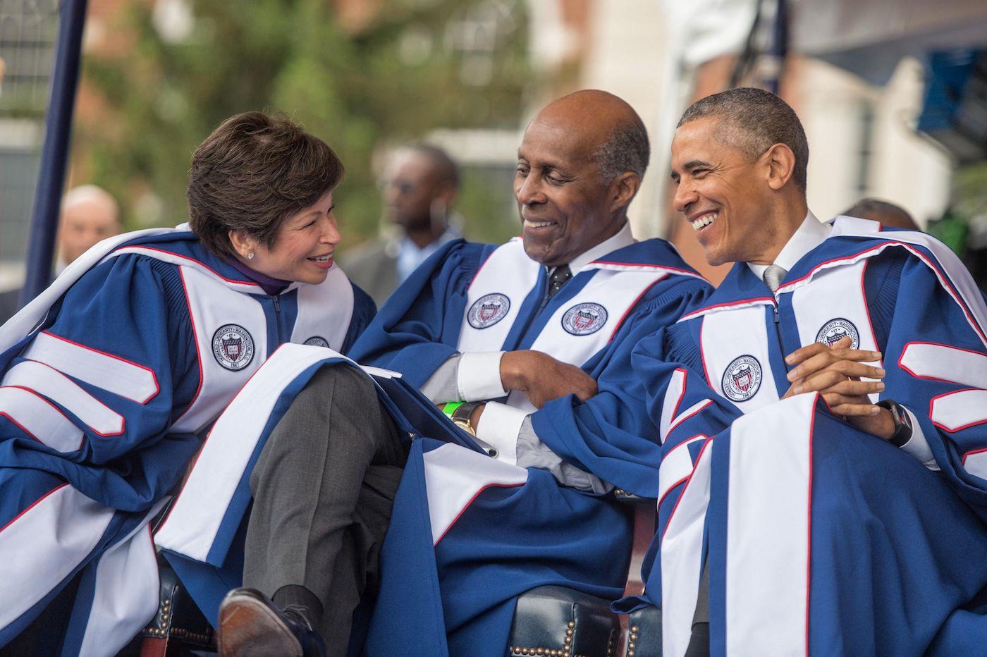  Vernon Jordan sitting with President Obama