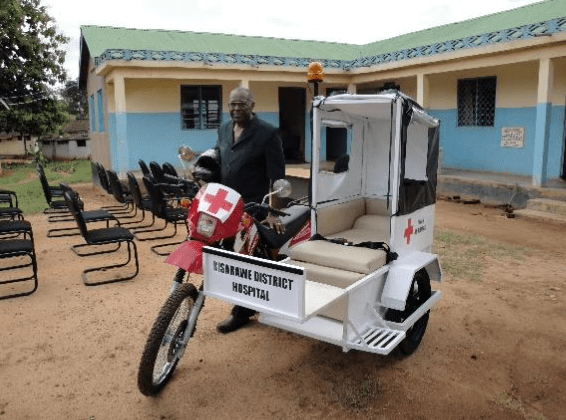 Irving Williams with ambulance