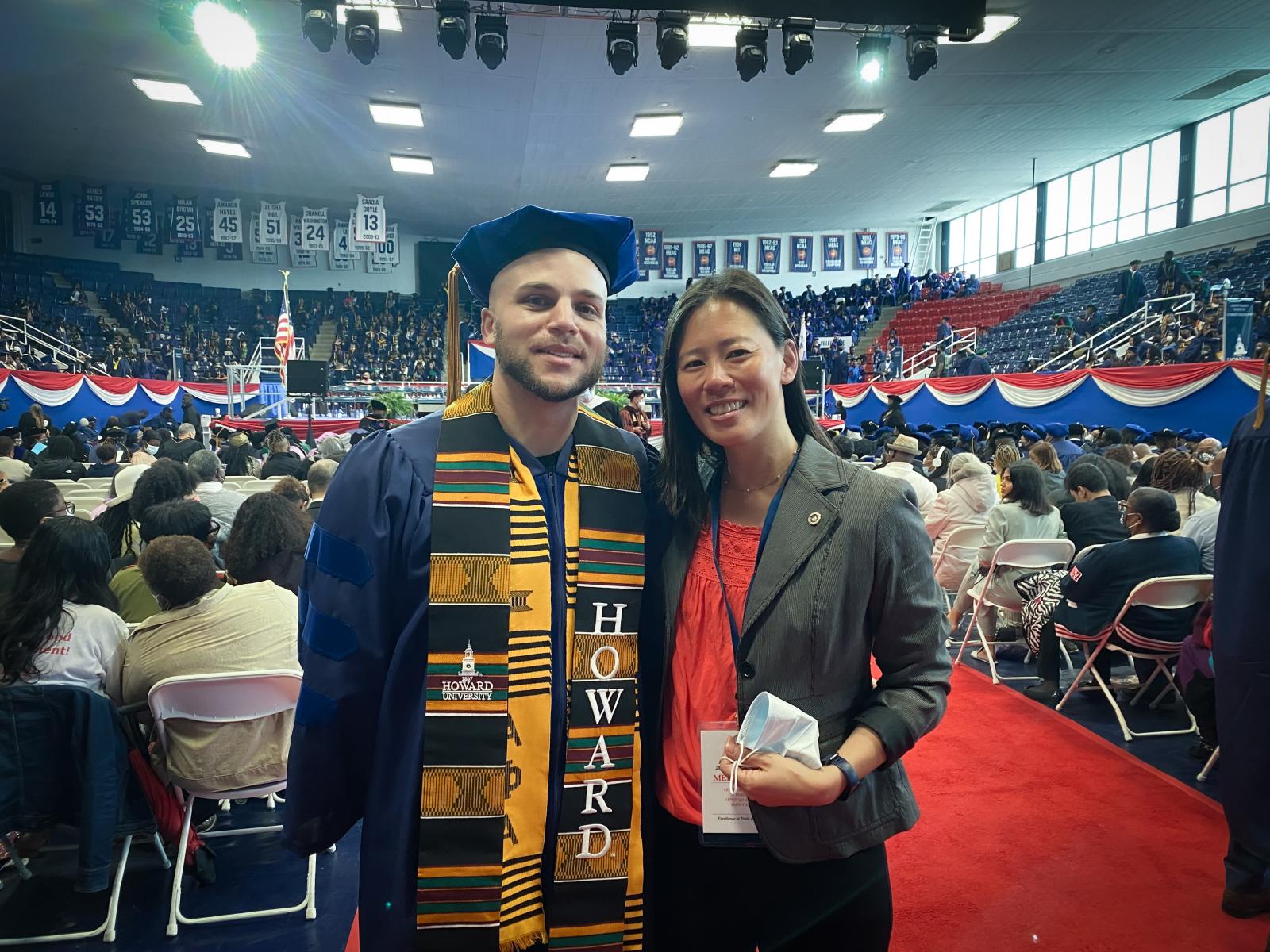 Kweli Zukeri and Rin-rin Yu at Howard commencement