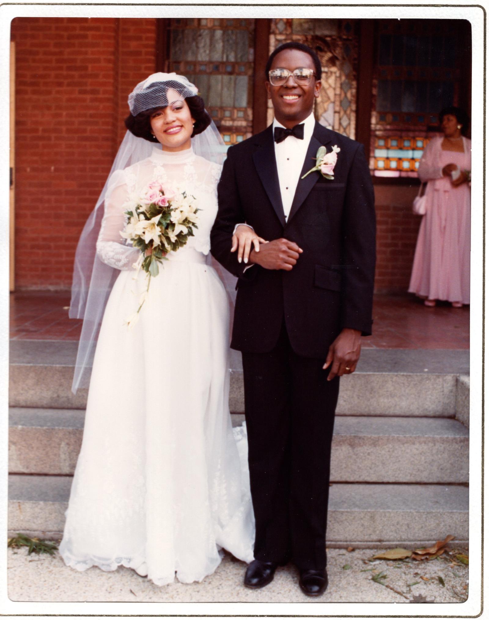 The Colemans at their wedding