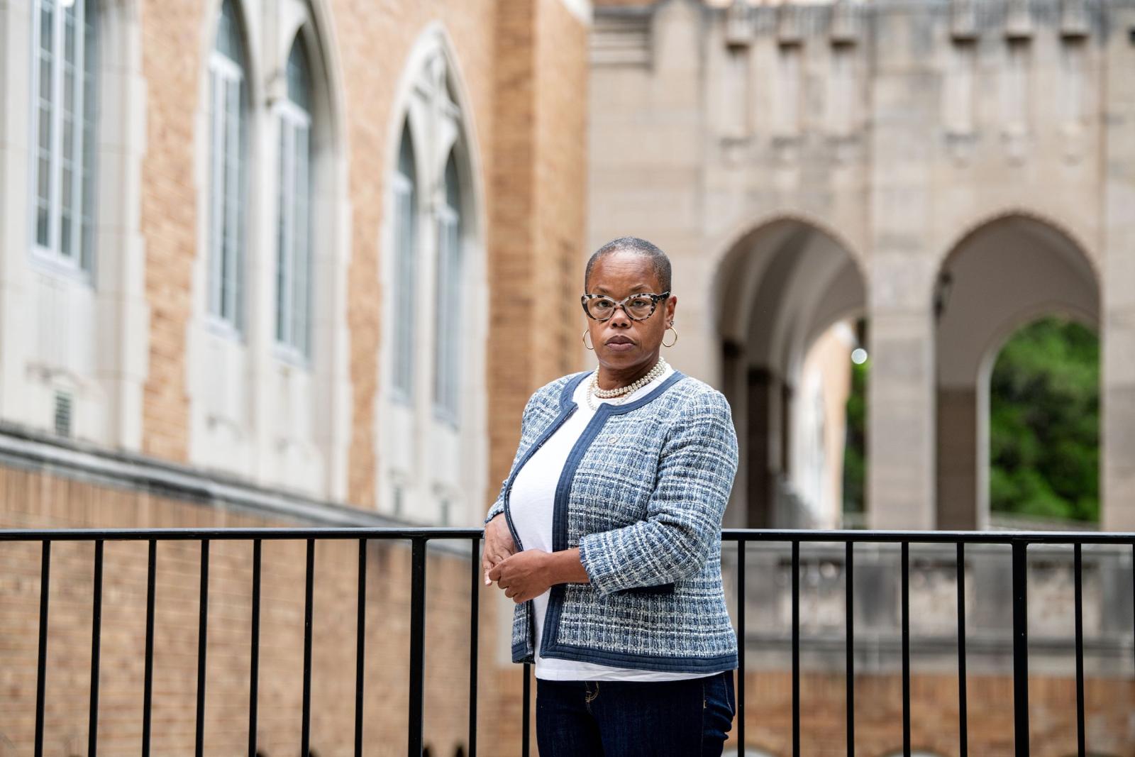 Lisa Crooms-Robinson in front of law school