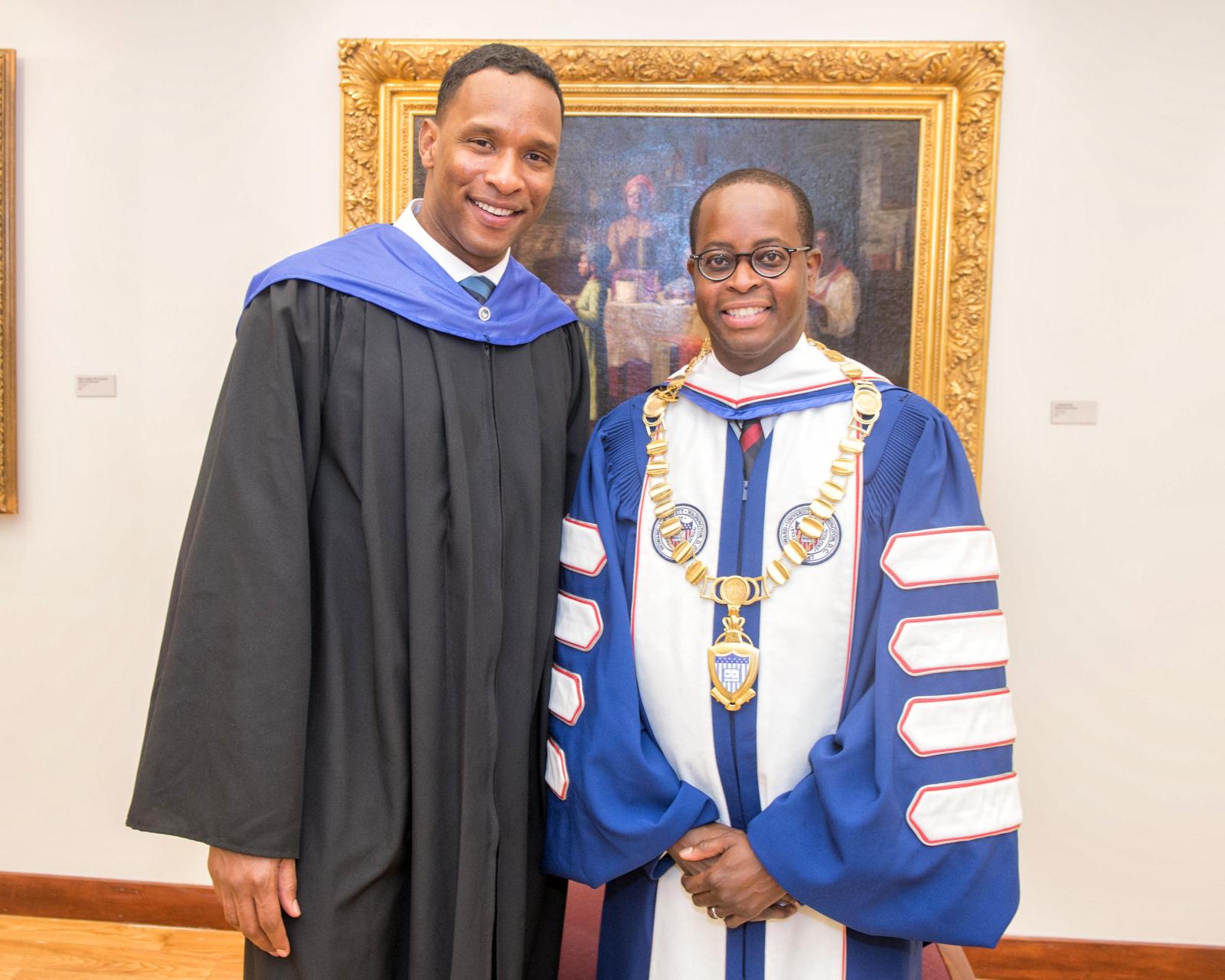 Shaka Hislop with Dr. Frederick