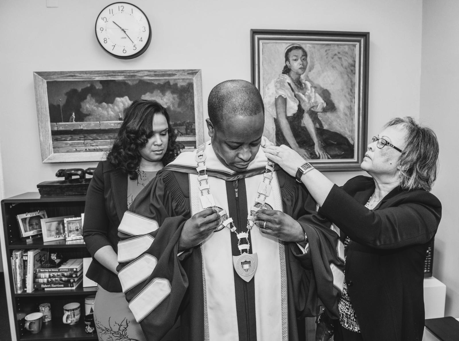 President Frederick with Ms. Frederick and Larue Barkwell