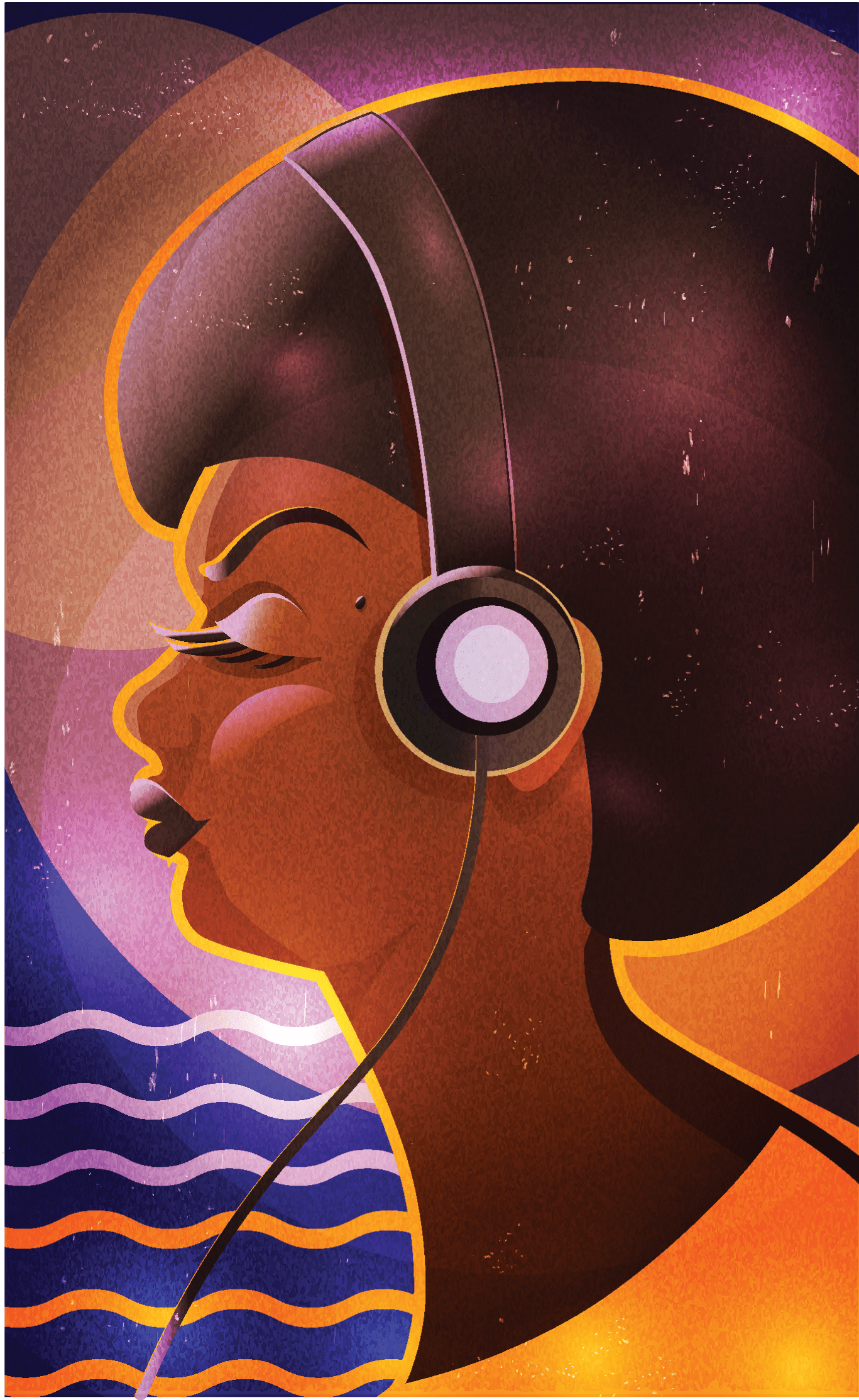 woman with headphones