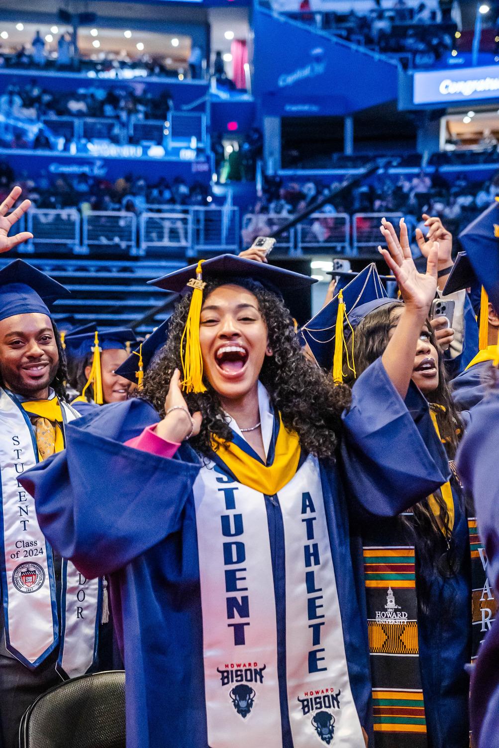 graduates at Howard University commencement 2024