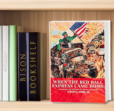 Image of bookshelf with When the Red Ball Express Came Home book