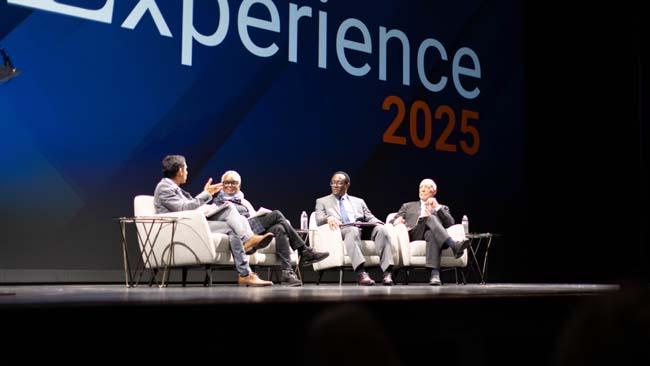 Image of Howard University President Ben Vinson III in a panel discussion at an American Council on Education conference.