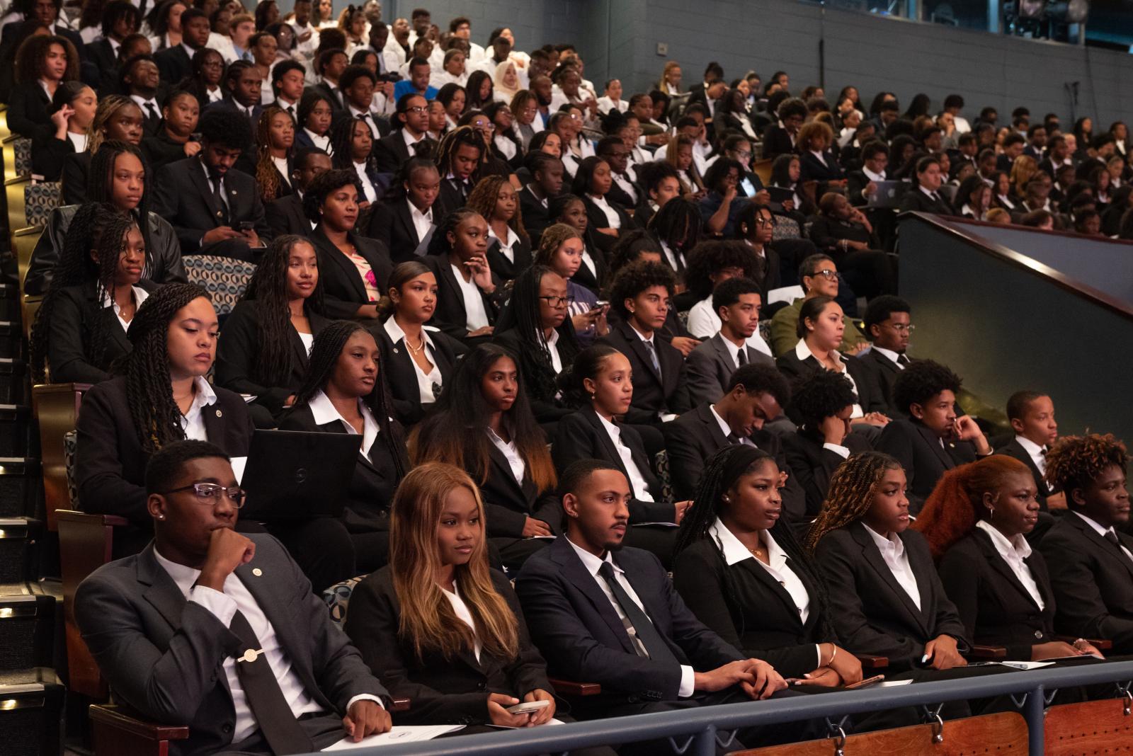 Howard University business students at Opening Convocation.