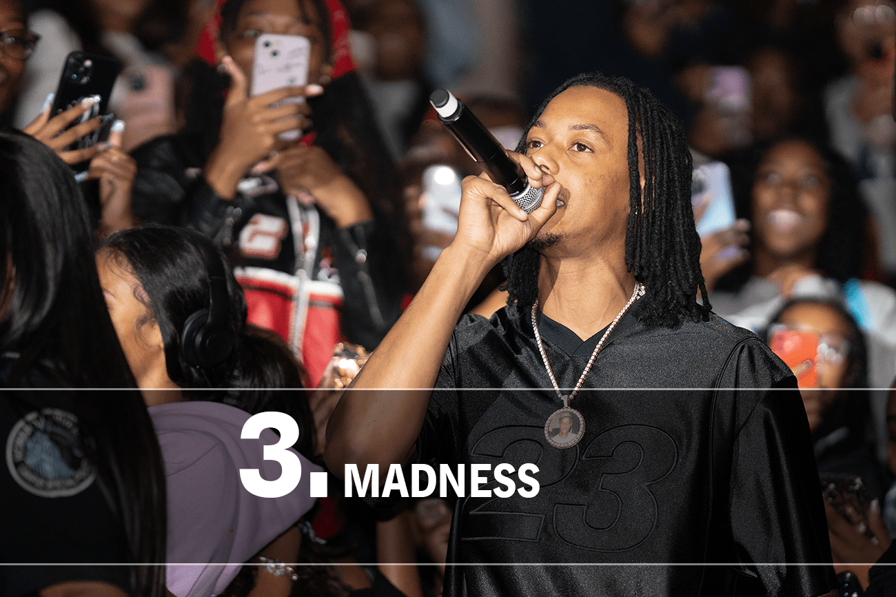 Skilla performs at Bison Madness during Howard 2024 Homecoming.