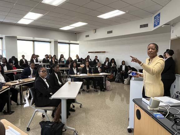 Howard University business students in class.