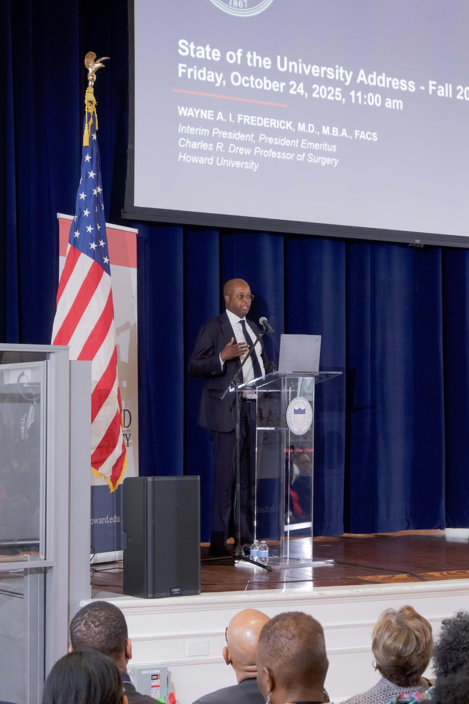 President Frederick at the 2025 State of the University Address